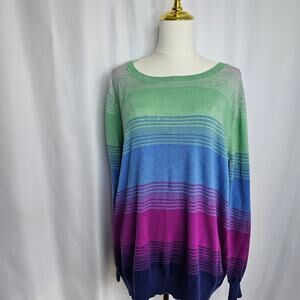 SAG Harbor XXL Color block Lightweight Classic Sweater Vintage